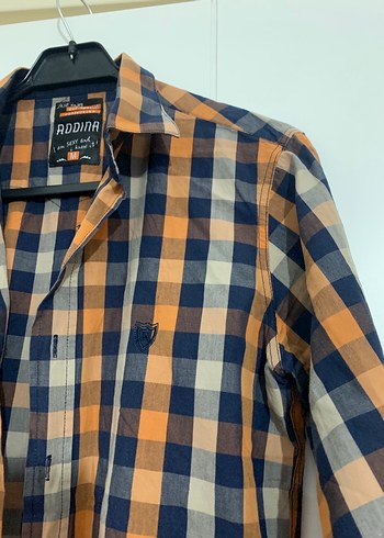 Düğmeli Uzun Kollu Kahverengi Ekose Erkek Gömlek - Görsel 11