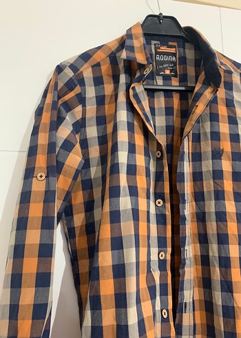 Düğmeli Uzun Kollu Kahverengi Ekose Erkek Gömlek - Görsel 8