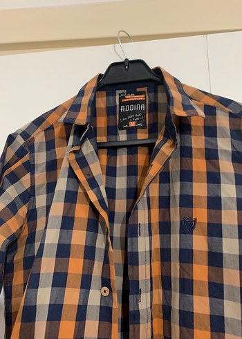 Düğmeli Uzun Kollu Kahverengi Ekose Erkek Gömlek - Görsel 3