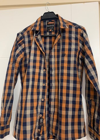 Düğmeli Uzun Kollu Kahverengi Ekose Erkek Gömlek - Görsel 2