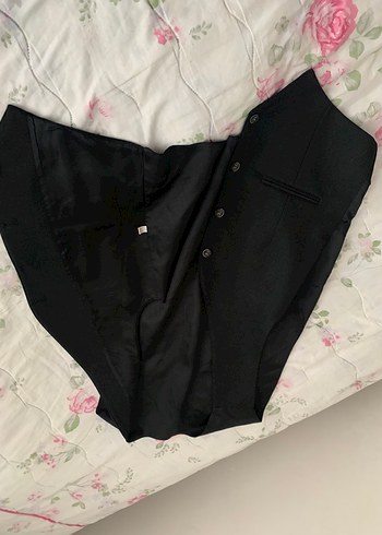 Düğmeli Siyah Erkek Yelek - Görsel 4