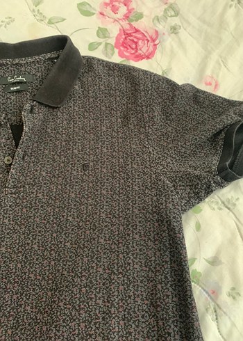 Erkek Siyah Desenli Kısa Kollu Polo T shirt - Görsel 6