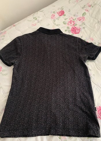 Erkek Siyah Desenli Kısa Kollu Polo T shirt - Görsel 10