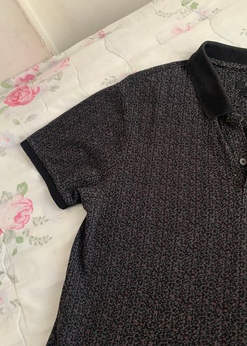 Erkek Siyah Desenli Kısa Kollu Polo T shirt - Görsel 7