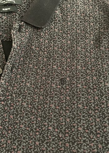 Erkek Siyah Desenli Kısa Kollu Polo T shirt - Görsel 5