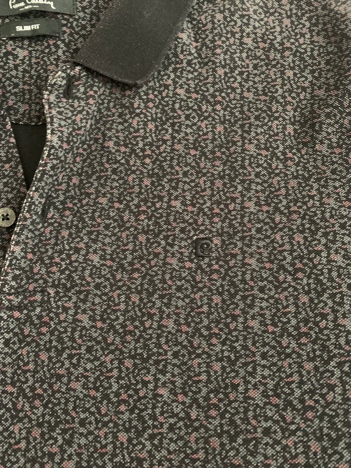 Erkek Siyah Desenli Kısa Kollu Polo T shirt - Görsel 5