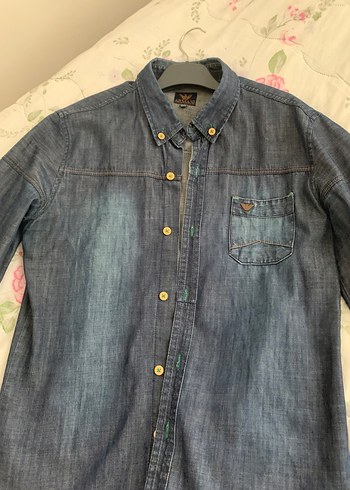 Lacivert Denim Gömlek - Görsel 4