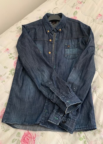 Lacivert Denim Gömlek - Görsel 8