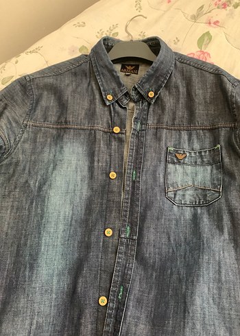 Lacivert Denim Gömlek - Görsel 6