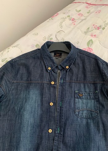 Lacivert Denim Gömlek - Görsel 3