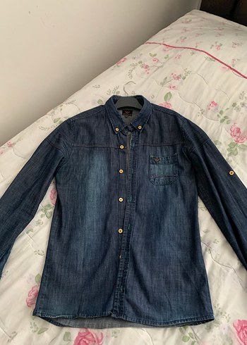 Lacivert Denim Gömlek - Görsel 2