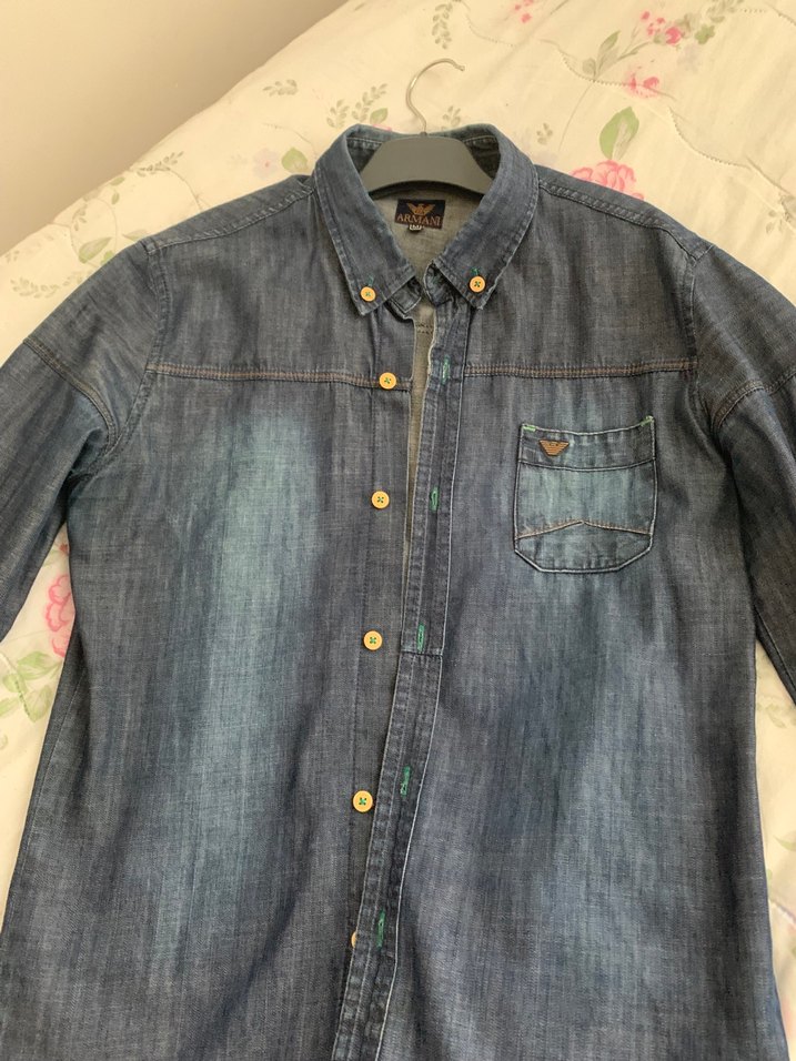 Lacivert Denim Gömlek - Görsel 4