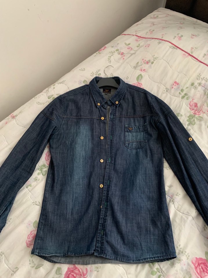 Lacivert Denim Gömlek - Görsel 2