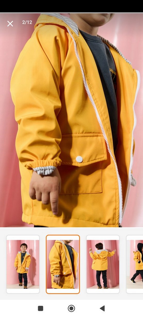 Sarı Kapüşonlu Erkek Çocuk Yağmurluk - Görsel 3