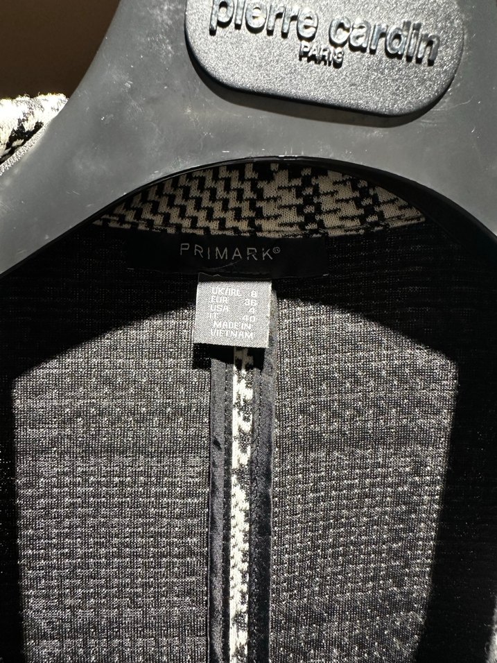 Kadın Gri Ekose Düğmeli Blazer Ceket - Görsel 2