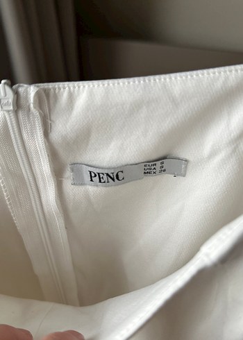 Düğmeli Beyaz  Midi Elbise - Görsel 6