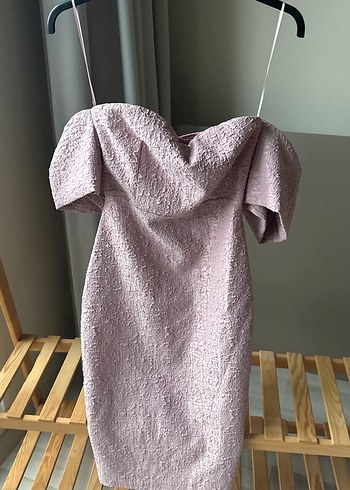 Pembe  Straplez Uzun Abiye Elbise - Görsel 2