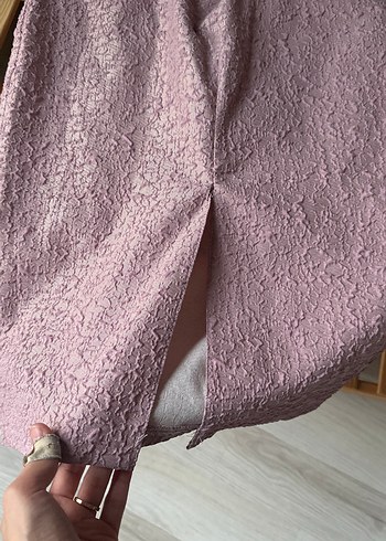 Pembe  Straplez Uzun Abiye Elbise - Görsel 5