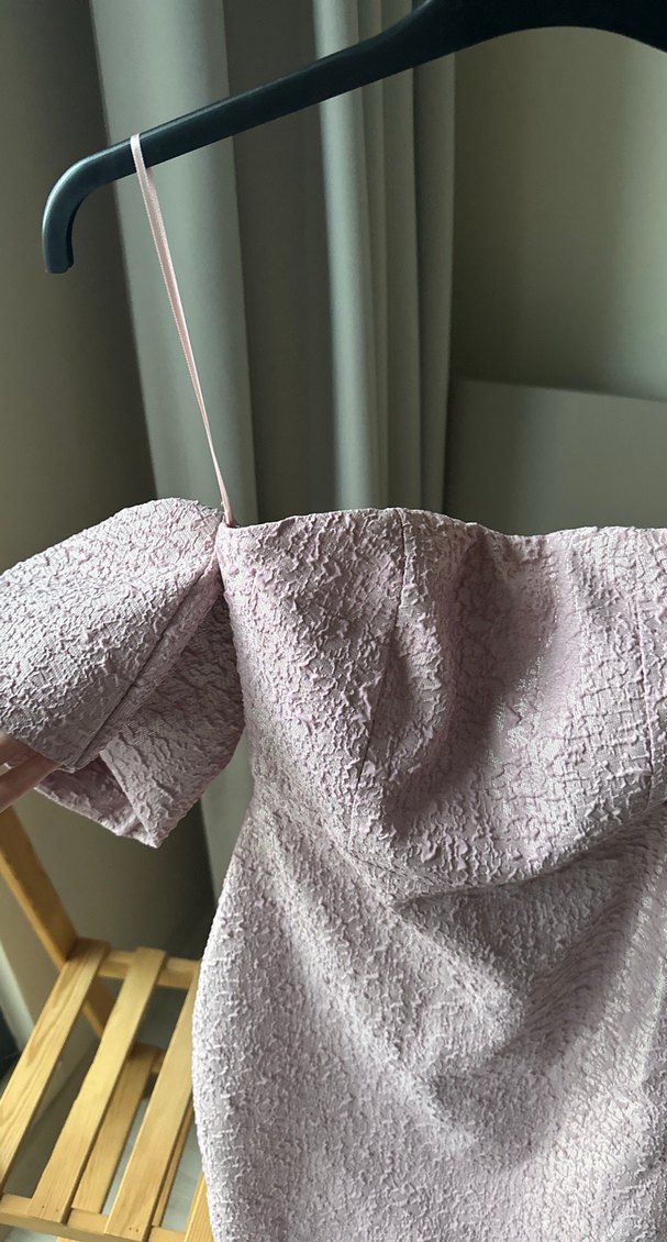 Pembe  Straplez Uzun Abiye Elbise - Görsel 3