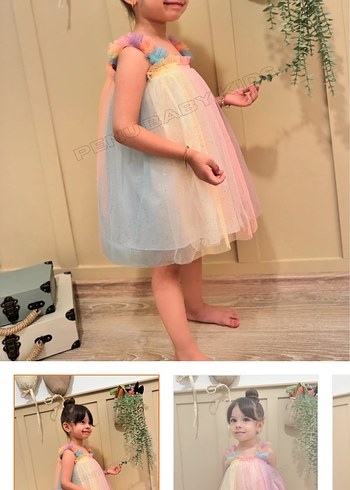 Zara Pastel Renkli Fırfırlı Kız Elbisesi