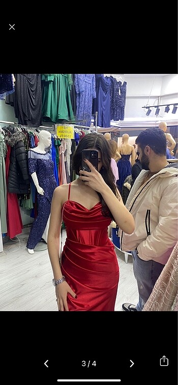 xs Beden Kırmızı abiye
