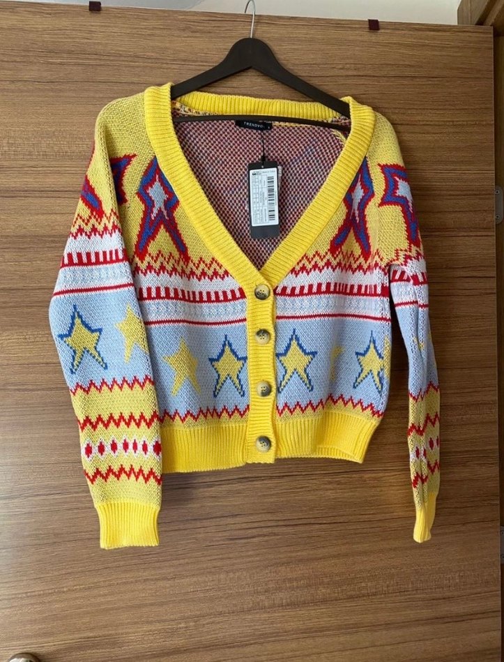 Renkli  Örgü Hırka - Görsel 3