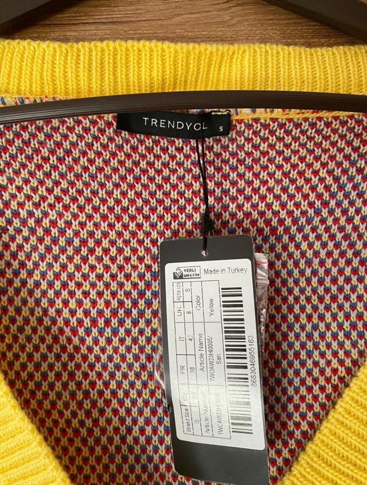 Renkli  Örgü Hırka - Görsel 4