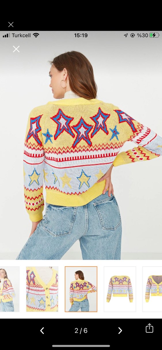 Renkli  Örgü Hırka - Görsel 2