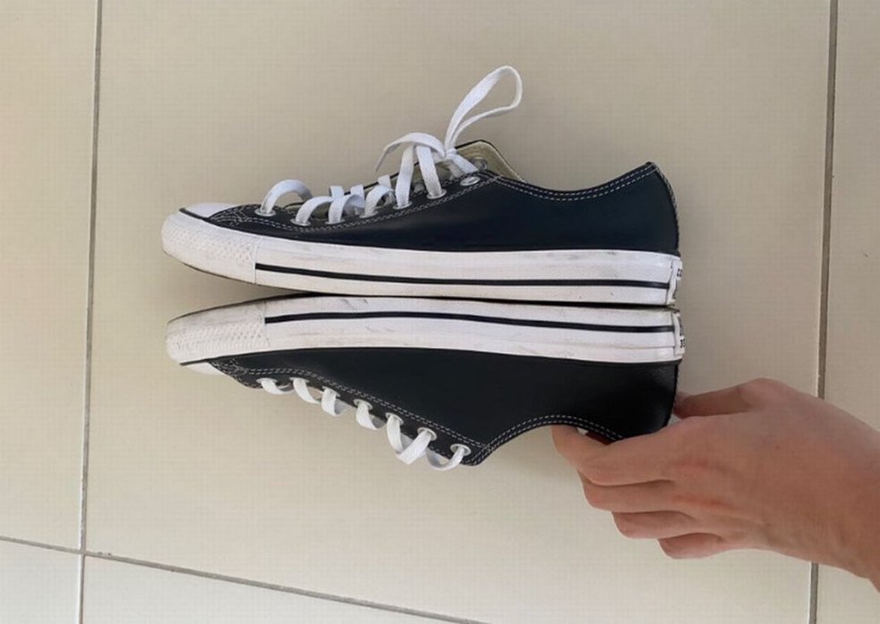 Converse Chuck Taylor All Star Siyah Deri Sneaker - Görsel 4