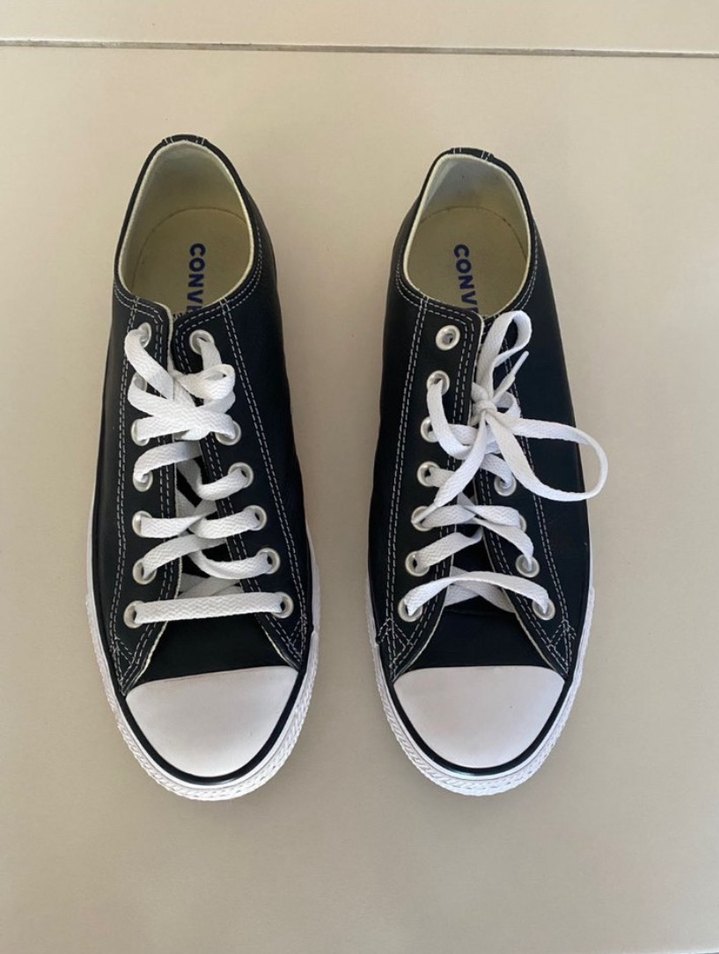 Converse Chuck Taylor All Star Siyah Deri Sneaker - Görsel 2