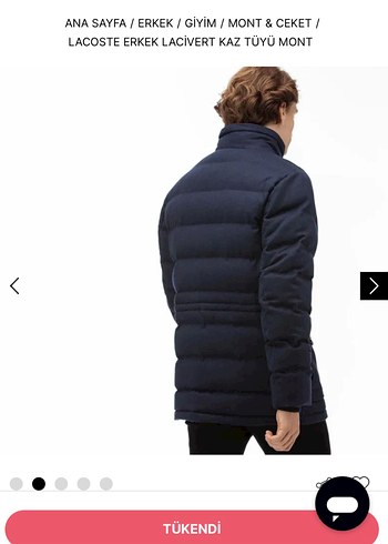 Lacoste Erkek Lacivert Kaz Tüyü Mont - Görsel 2