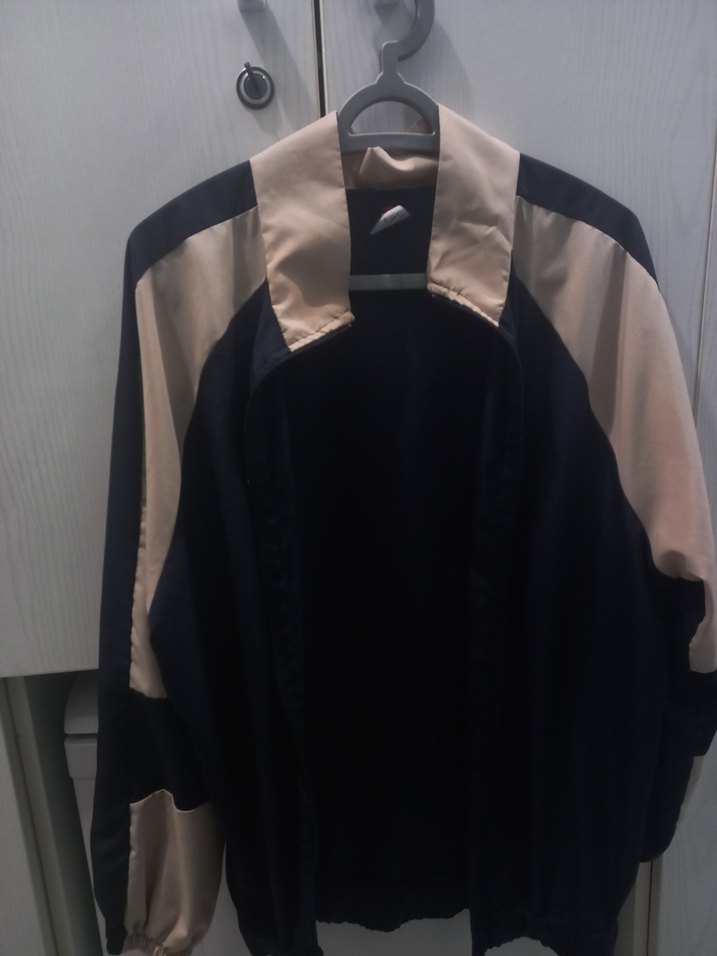 Vintage Y2k Lacivert Bej Spor Rüzgarlık - Görsel 3