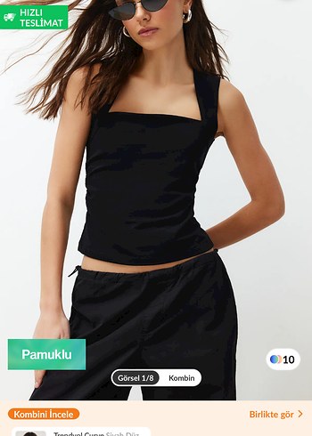 Trendyol & Milla Siyah crop bluz