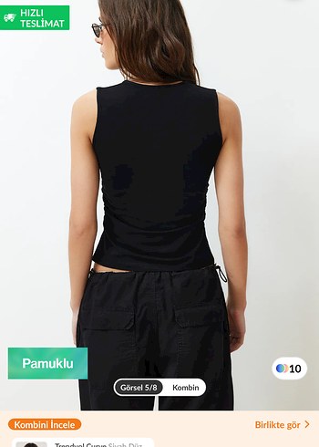 m Beden Siyah crop bluz