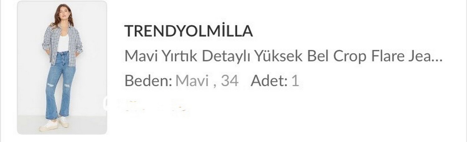 Yüksek bel Flare yırtık jean - Görsel 4