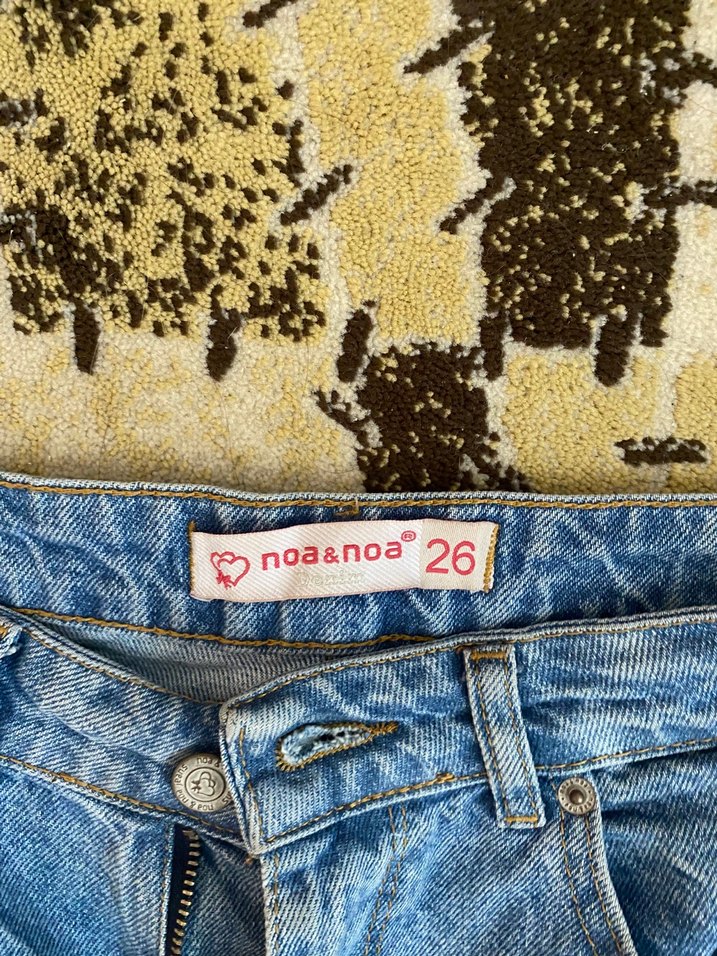 Kadın Mavi Bol Kesim yırtık jean - Görsel 2