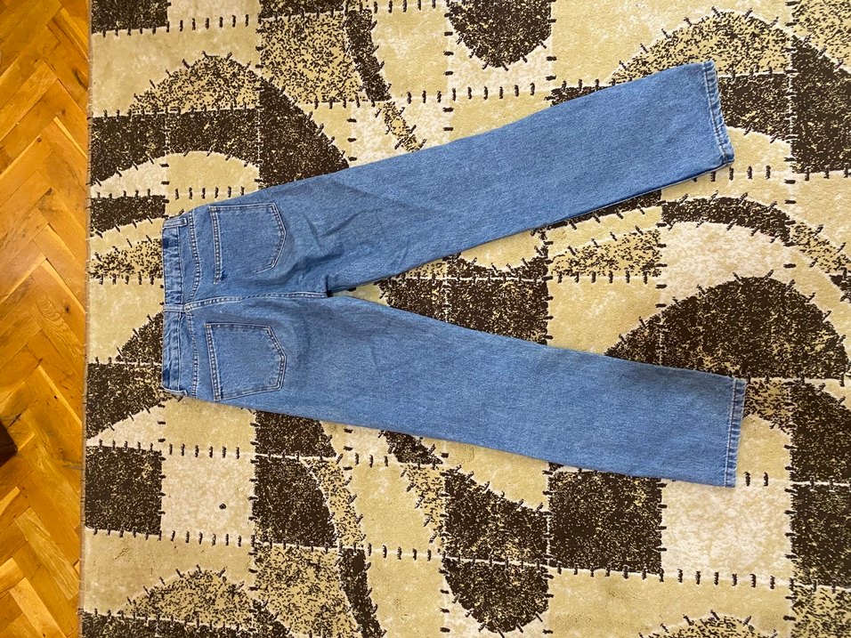 Kadın Mavi Cep Detaylı yüksek bel jean - Görsel 2