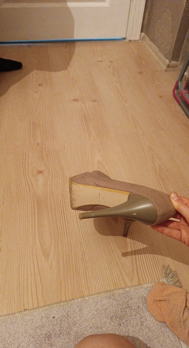 Bej Süet Platformlu Stiletto Kadın Ayakkabı - Görsel 3