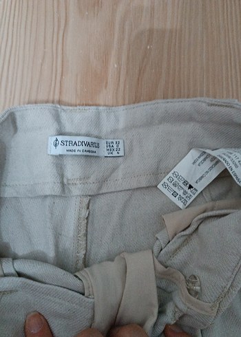 Stradivarius Bej Keten Kadın Pantolon