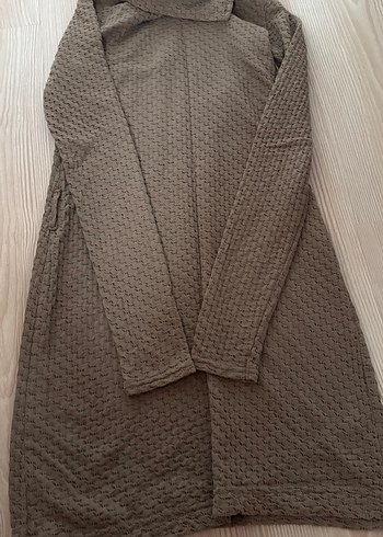 Uzun Kollu Gri Kadın Triko Elbise - Görsel 3