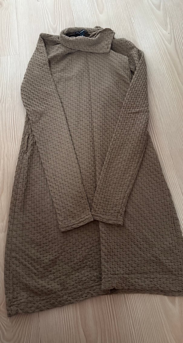 Uzun Kollu Gri Kadın Triko Elbise - Görsel 3