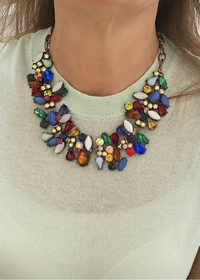 Tekli taşlı kolye - Görsel 2