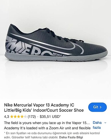 Nike halı saja krampon