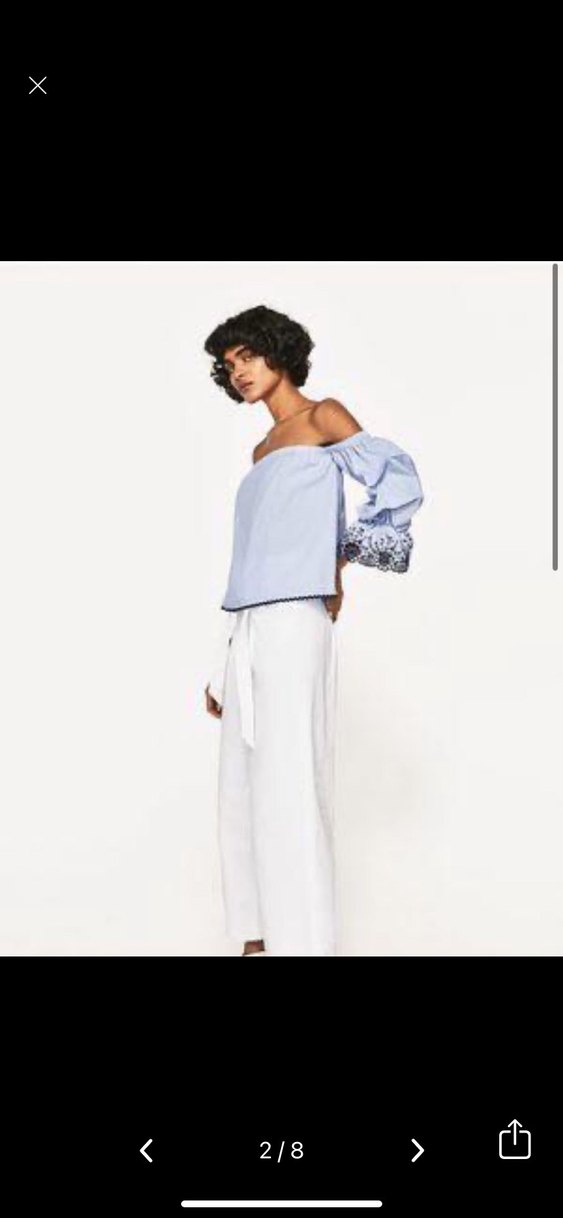 Zara Mini Straplez Pamuk Bluz - Görsel 2