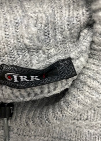 Gri Yün Kadın Boğazlı Triko Kazak - Görsel 7