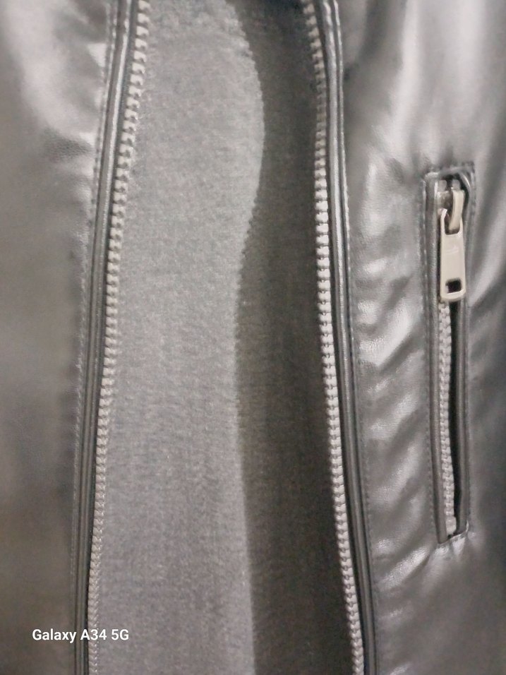 Siyah Erkek Çocuk Deri Biker Ceket - Görsel 5