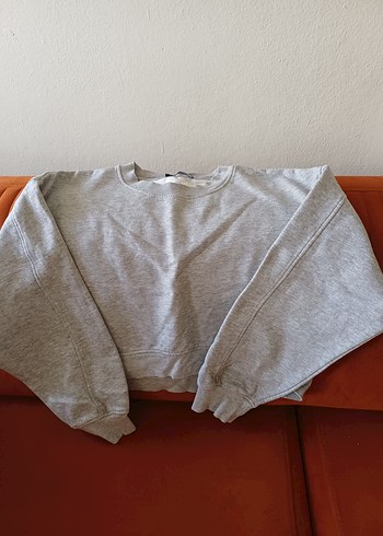 Zara Gri Rahat Kesim Kadın Sweatshirt