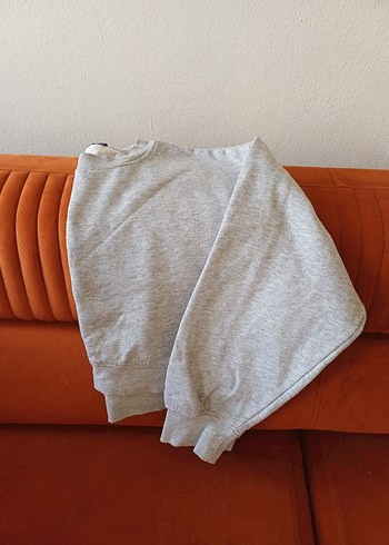 l Beden Gri Rahat Kesim Kadın Sweatshirt