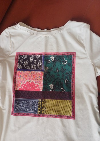 Bohem Desenli Hamile Tişörtü, Dantel Detaylı - Görsel 2