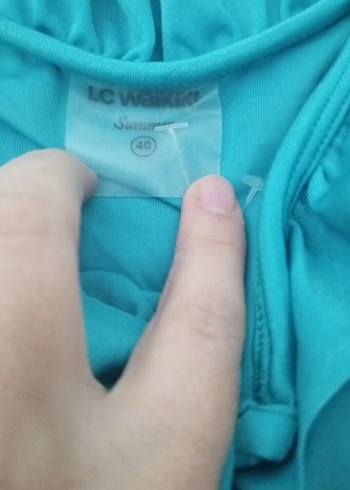 LC Waikiki Turkuaz Fırfırlı Kadın Mayo